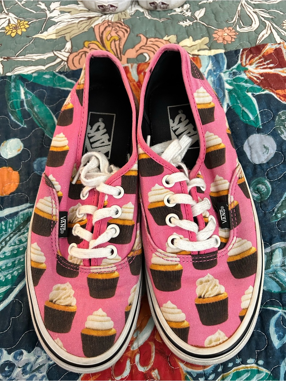 Vans Pink Cupcake Print Low-Top Sneakers